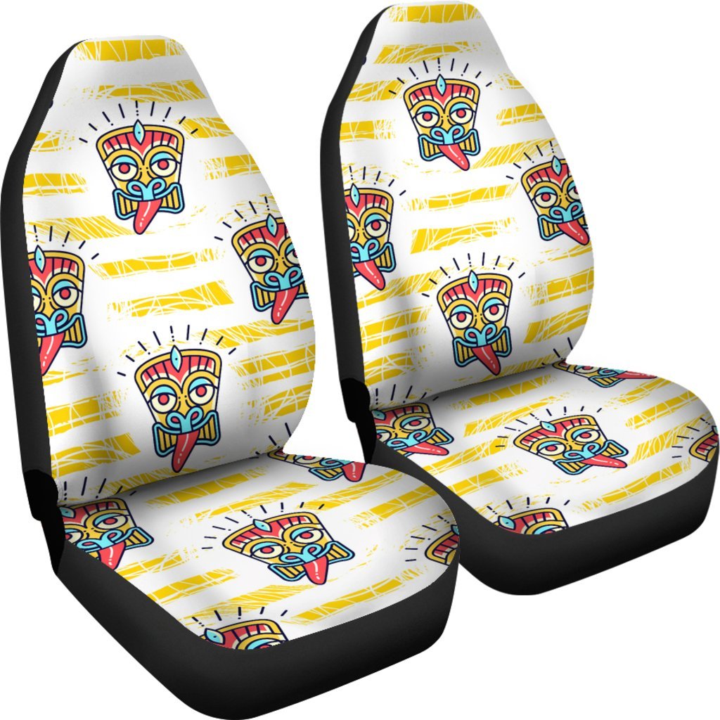 Hawaiian Polynesian Tiki Print Universal Fit Car Seat Covers