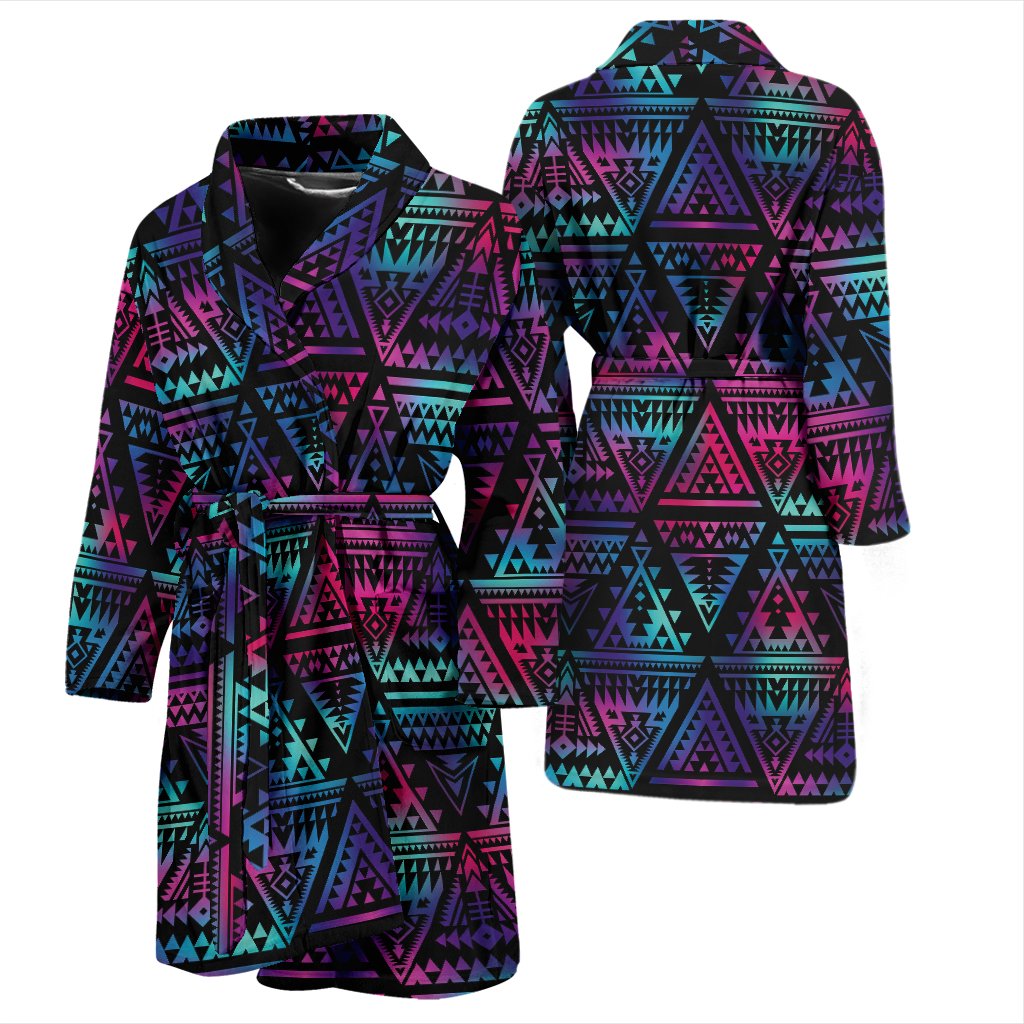 Tribal Aztec Dark Multicolor Men Bath Robe