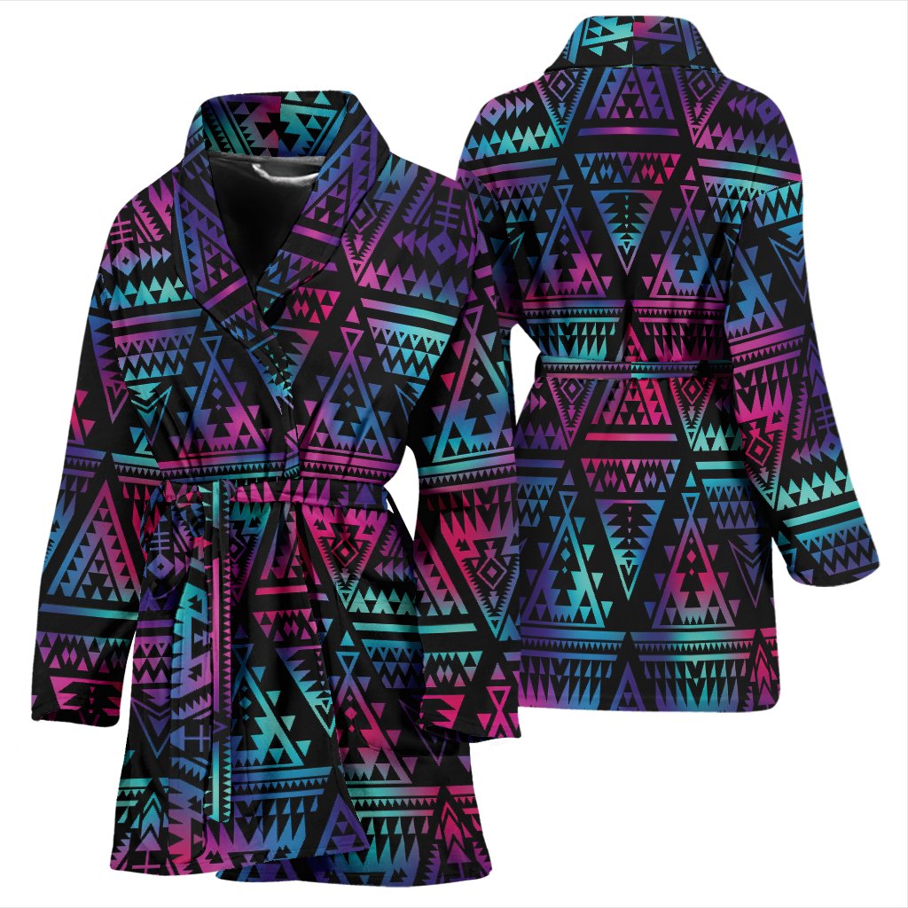 Tribal aztec Dark Multicolor Women Bath Robe