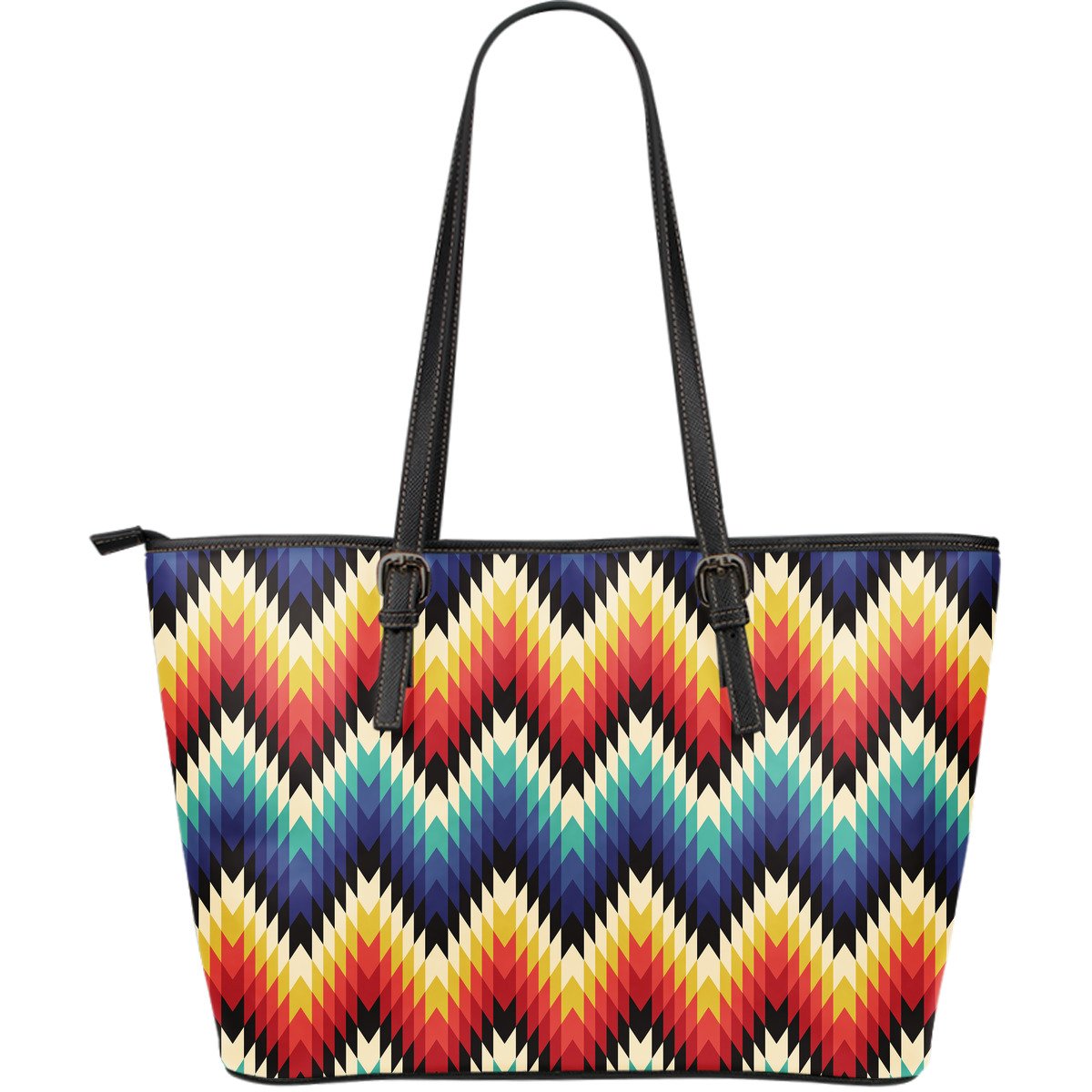 Tribal Aztec Large Leather Tote Bag