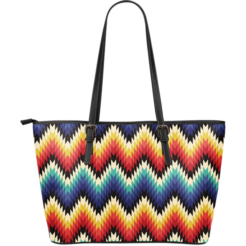 Tribal Aztec Large Leather Tote Bag