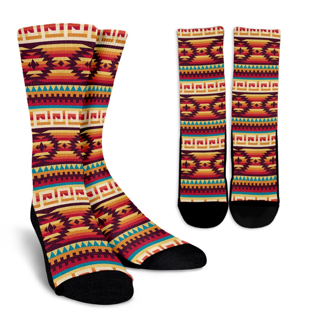 Tribal Aztec Vintage Crew Socks