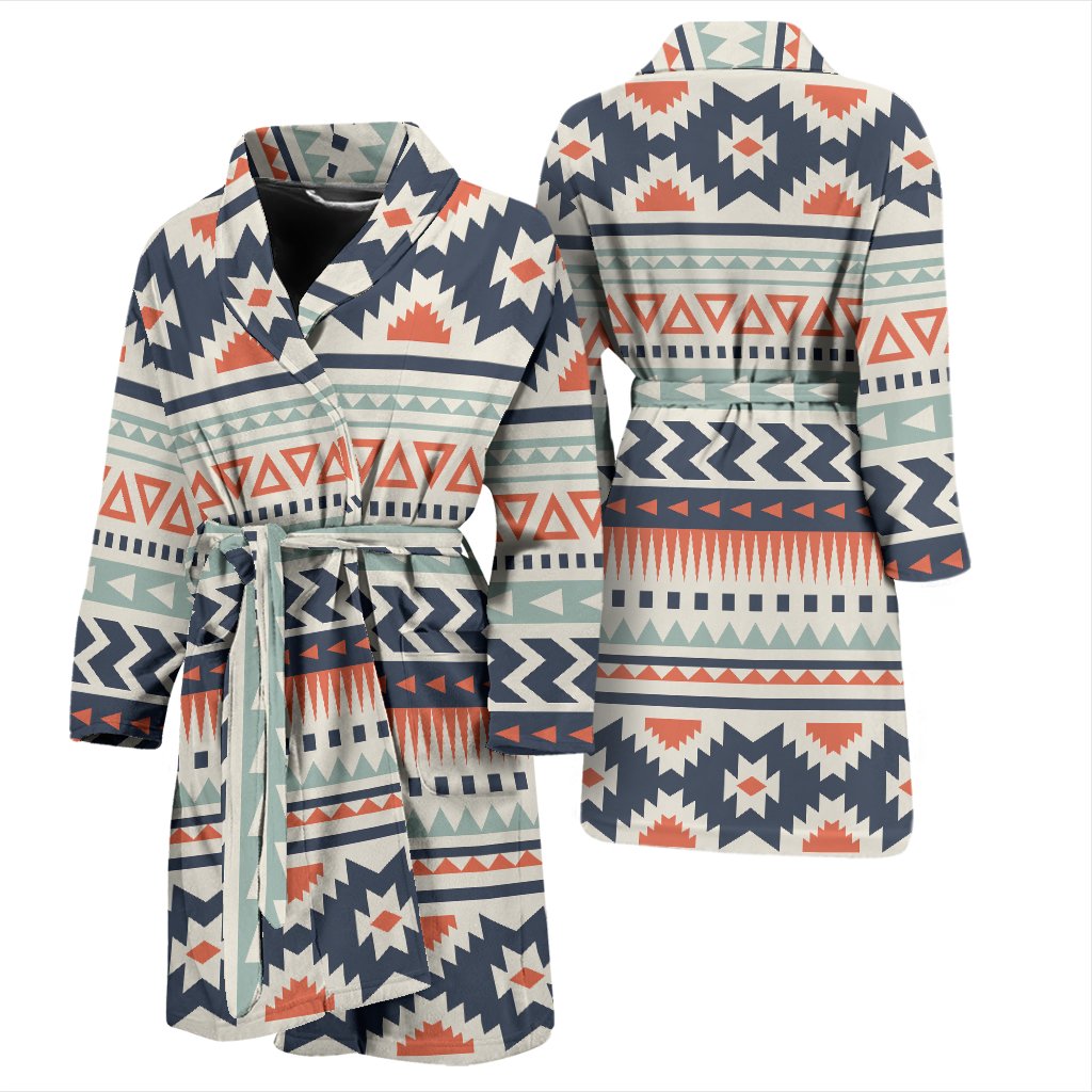 Tribal Aztec Vintage Pattern Men Bath Robe