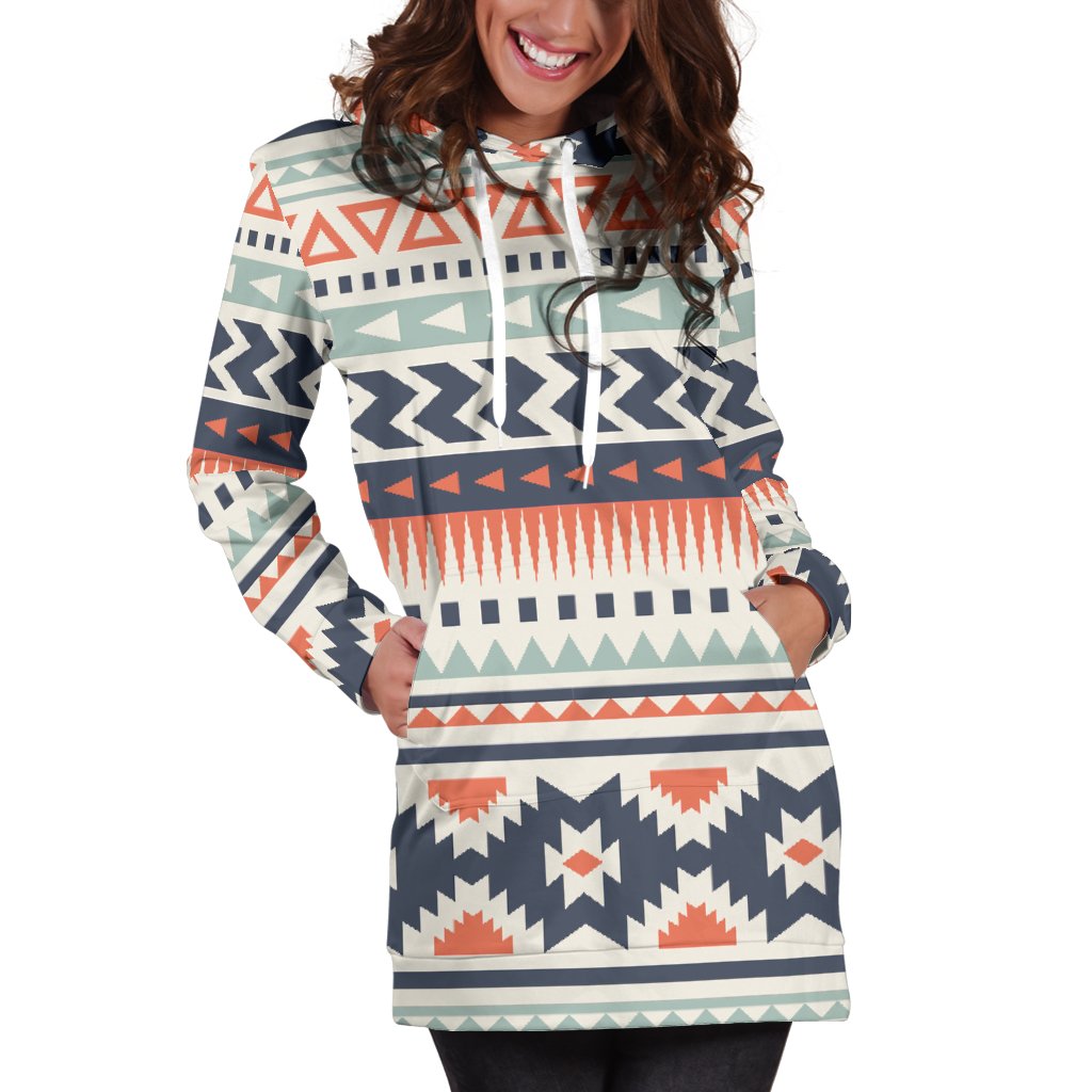 Tribal Aztec Vintage Pattern Women Hoodie Dress