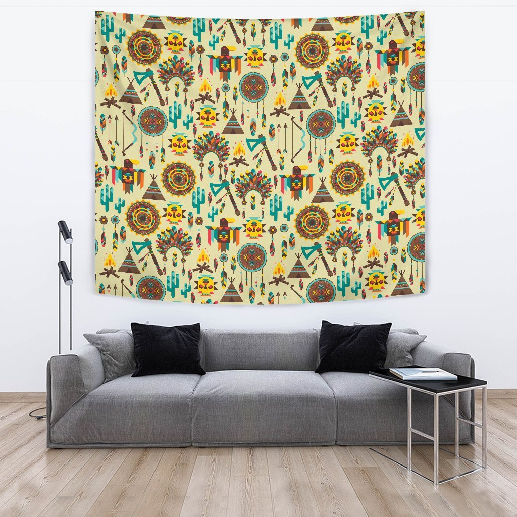 Tribal indians native american aztec Wall Tapestry