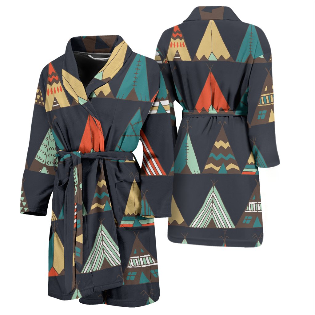 Tribal Native American Tent Aztec Men Bath Robe