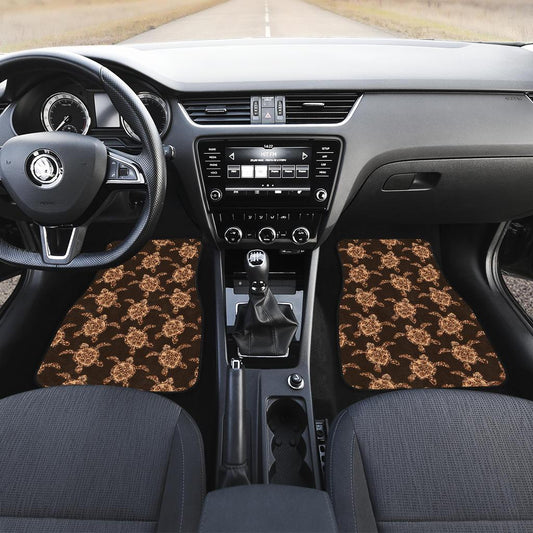 Tribal Sea Turtle Pattern Print Design T09 Car Floor Mats-JORJUNE.COM