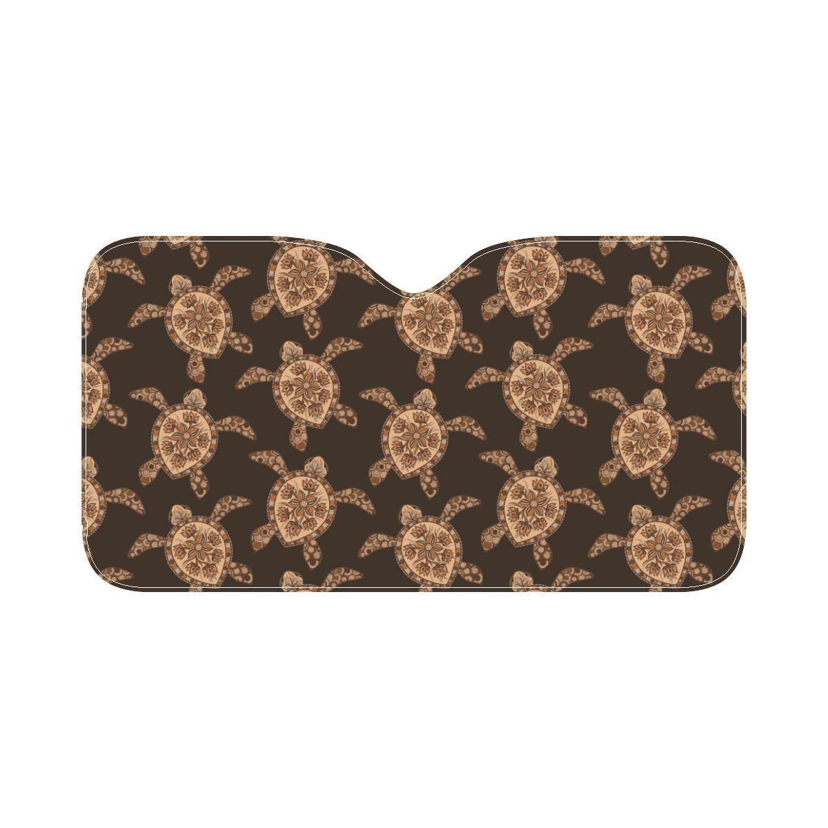 Tribal Sea Turtle Pattern Print Design T09 Car Sun Shade-JorJune
