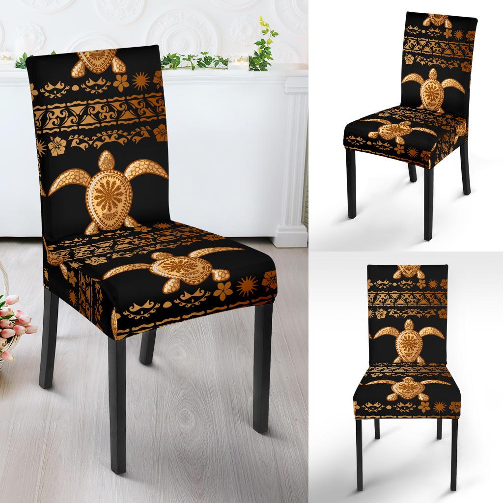 Tribal Sea turtle Polynesian Hawaiian Dining Chair Slipcover-JORJUNE.COM