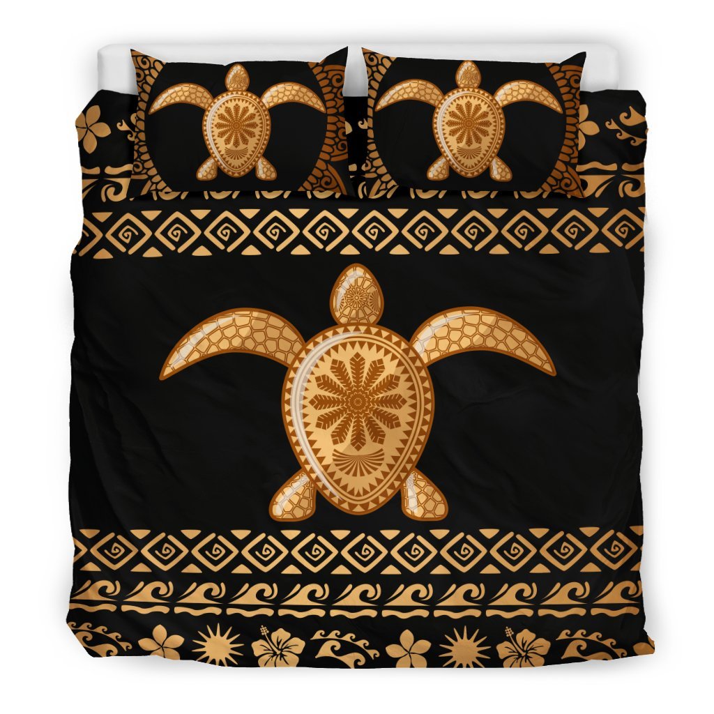 Tribal Sea turtle Polynesian Hawaiian Duvet Cover Bedding Set