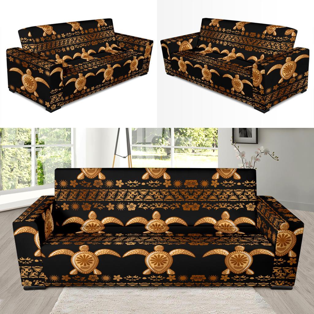 Tribal Sea turtle Polynesian Hawaiian Sofa Slipcover-JORJUNE.COM