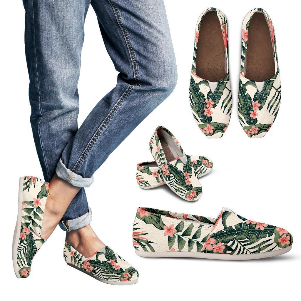 Tropical Flower Palm Leaves Women Casual Shoes-JorJune.com