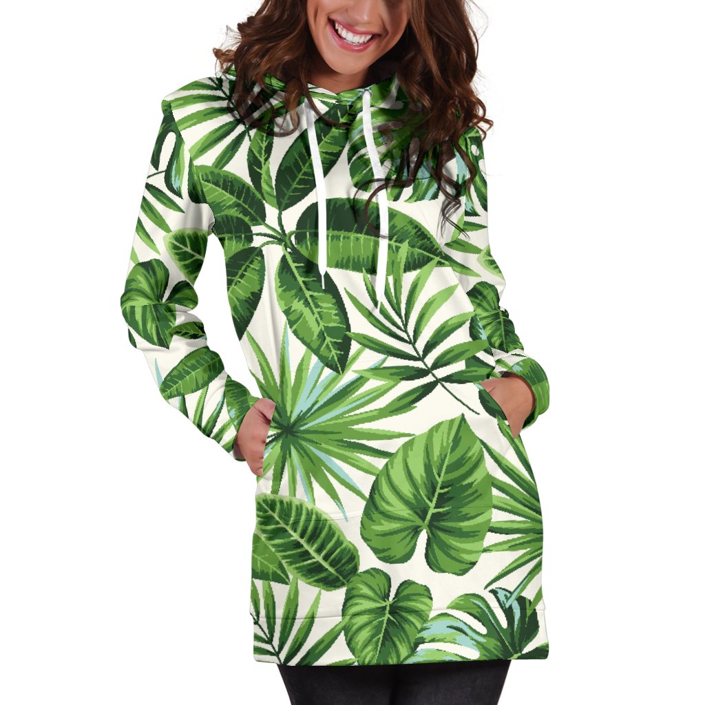 Tropical Flower Pattern Print Design TF013 Women Hoodie Dress