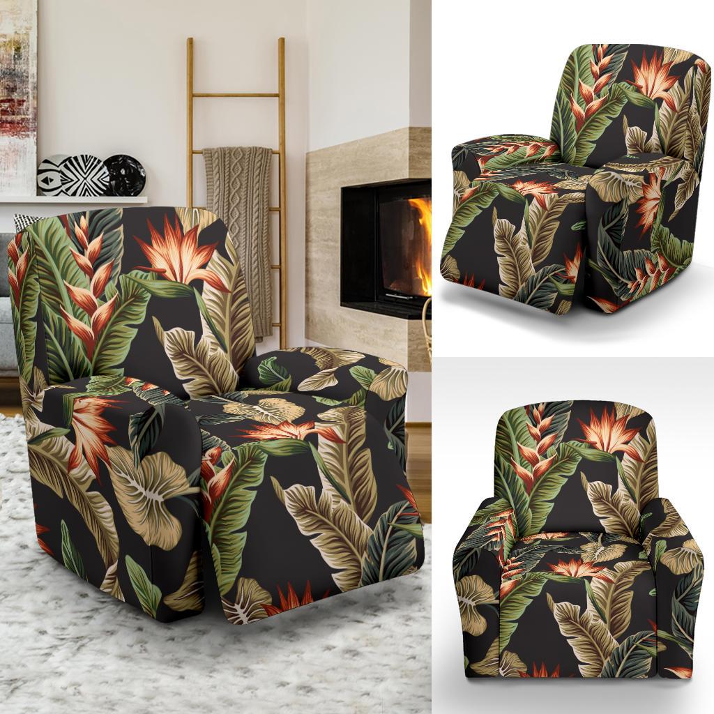 Tropical Flower Pattern Print Design TF014 Recliner Slipcover-JORJUNE.COM