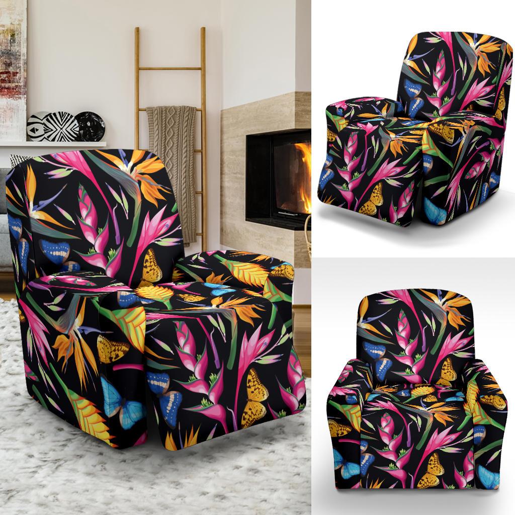 Tropical Flower Pattern Print Design TF016 Recliner Slipcover-JORJUNE.COM