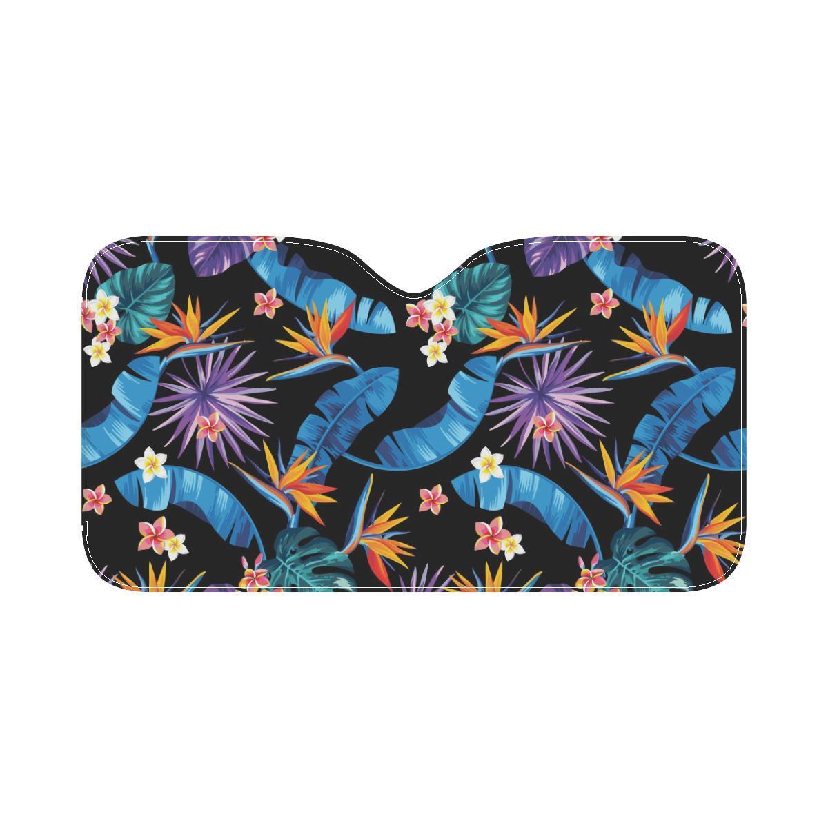 Tropical Flower Pattern Print Design TF018 Car Sun Shade-JorJune