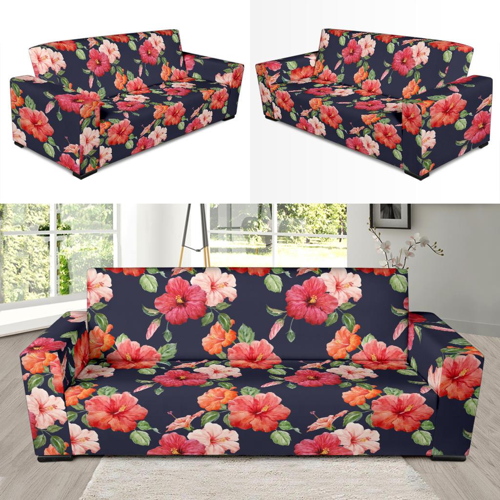 Tropical Flower Pattern Print Design TF020 Sofa Slipcover-JORJUNE.COM