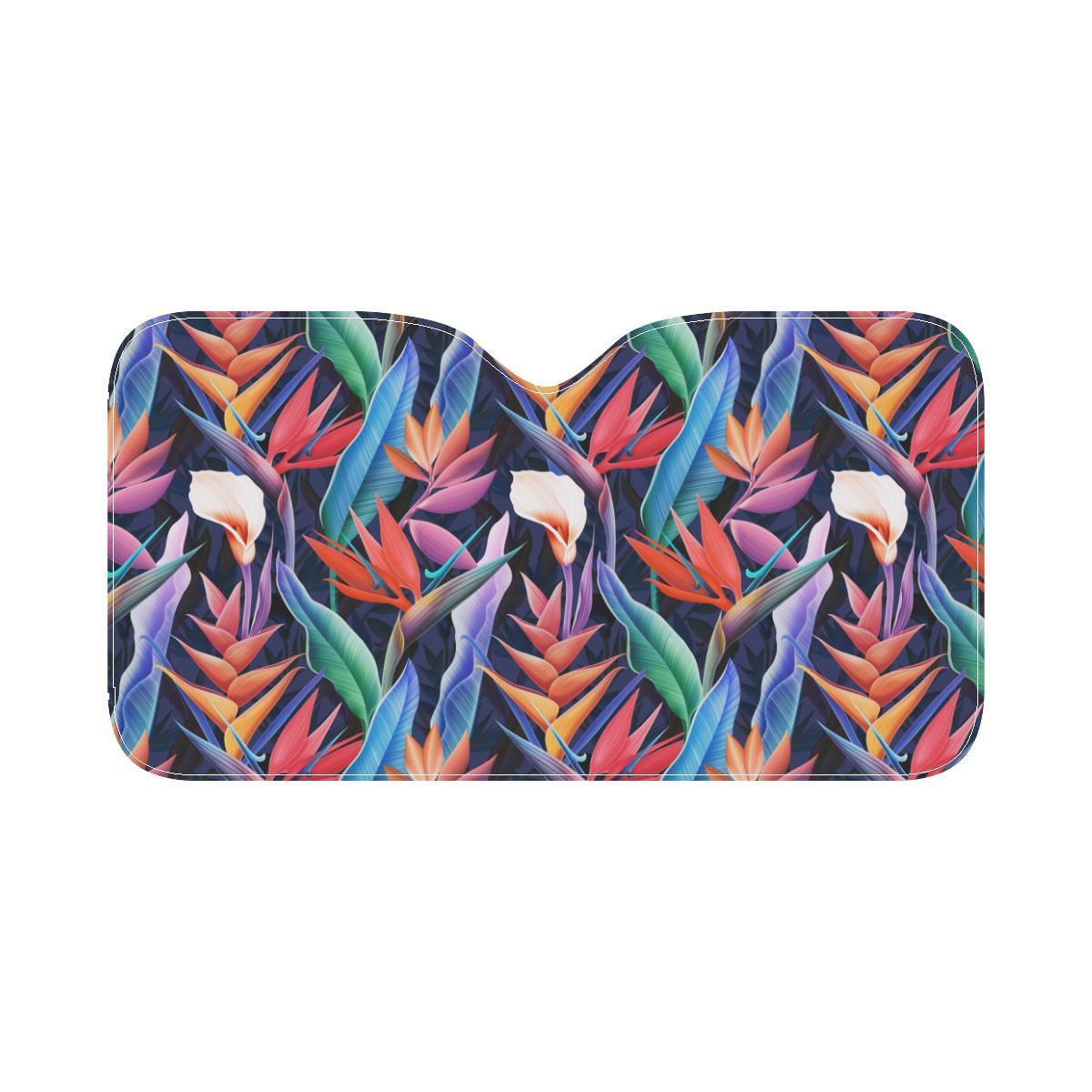 Tropical Flower Pattern Print Design TF023 Car Sun Shade-JorJune