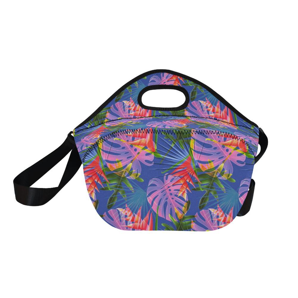 Tropical Flower Pattern Print Design TF025 Neoprene Lunch Bag-JorJune
