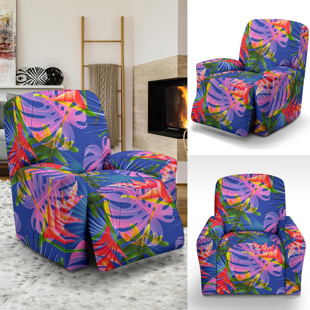 Tropical Flower Pattern Print Design TF025 Recliner Slipcover-JORJUNE.COM