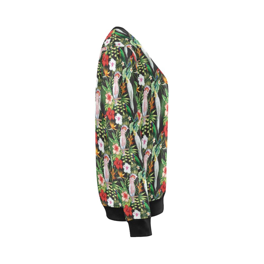 Tropical Flower Pattern Print Design TF03 Women Long Sleeve Sweatshirt-JorJune