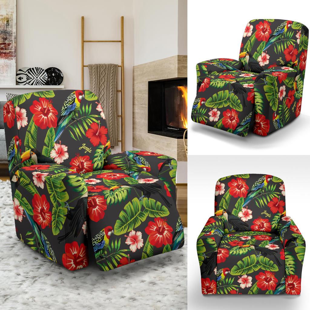 Tropical Flower Pattern Print Design TF04 Recliner Slipcover-JORJUNE.COM