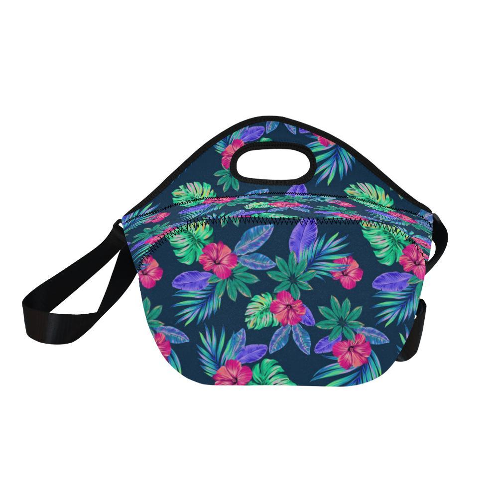 Tropical Flower Pattern Print Design TF09 Neoprene Lunch Bag-JorJune