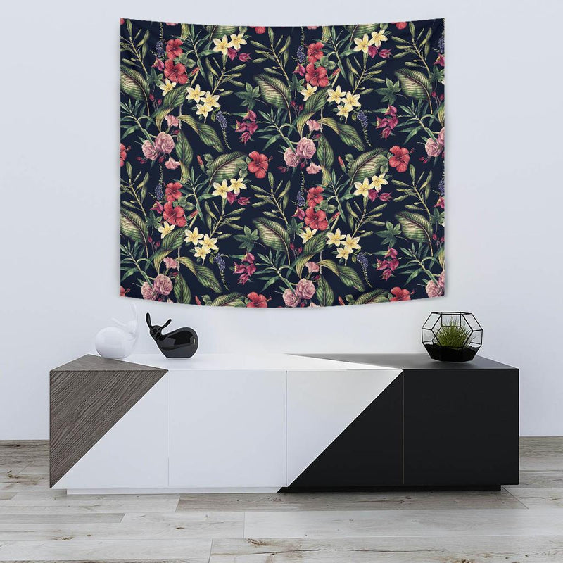 Tropical Flower Pattern Tapestry