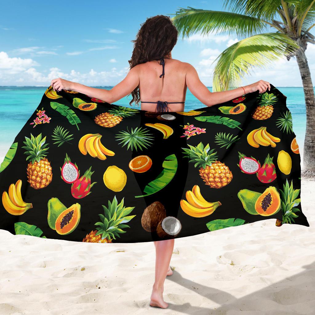 Tropical Fruits Pattern Print Design TF03 Sarong Pareo Wrap-JORJUNE.COM