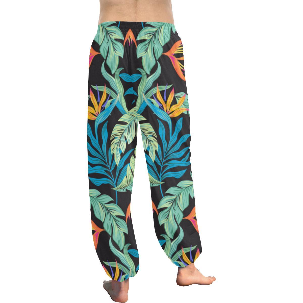 Tropical Palm Leaves Hawaiian Flower Harem Pants