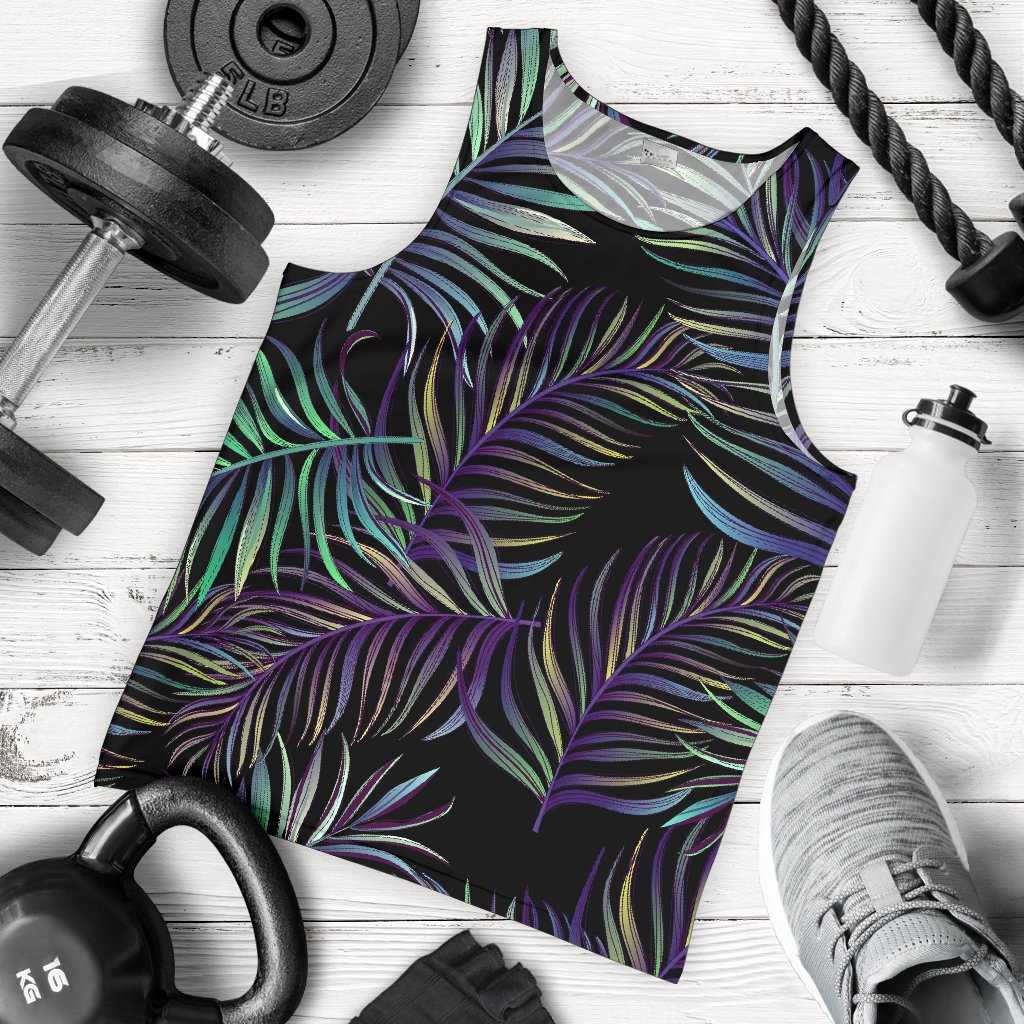 Tropical Palm Leaves Pattern Brightness Men Tank Top