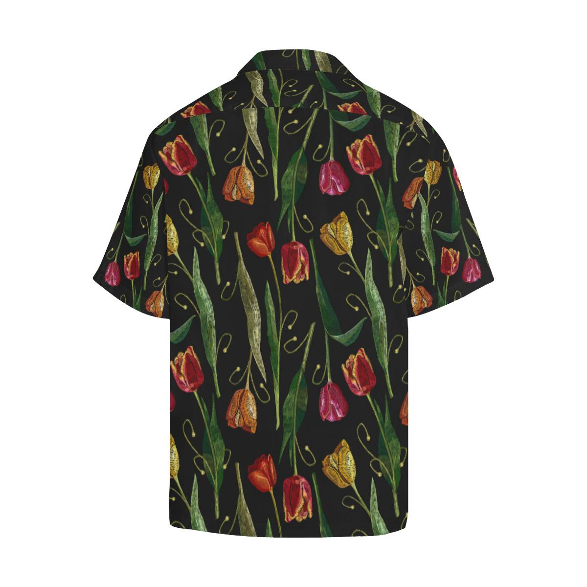 Tulip Embroidered Pattern Print Design TP01 Men Hawaiian Shirt-JorJune