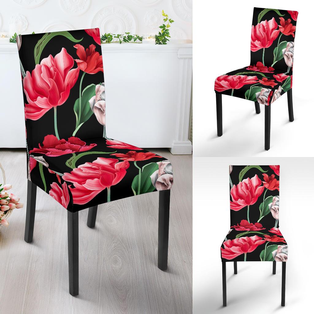 Tulip Pattern Print Design TP08 Dining Chair Slipcover-JORJUNE.COM