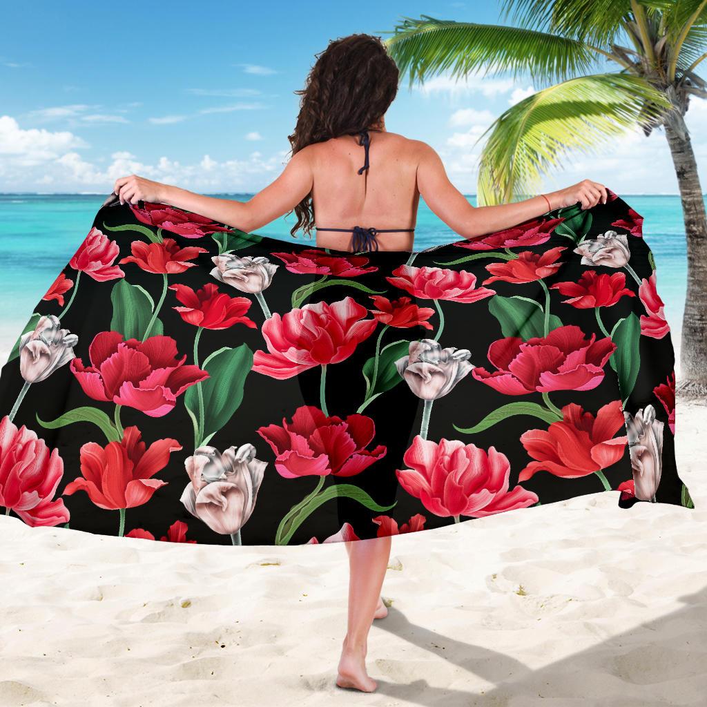 Tulip Pattern Print Design TP08 Sarong Pareo Wrap-JORJUNE.COM
