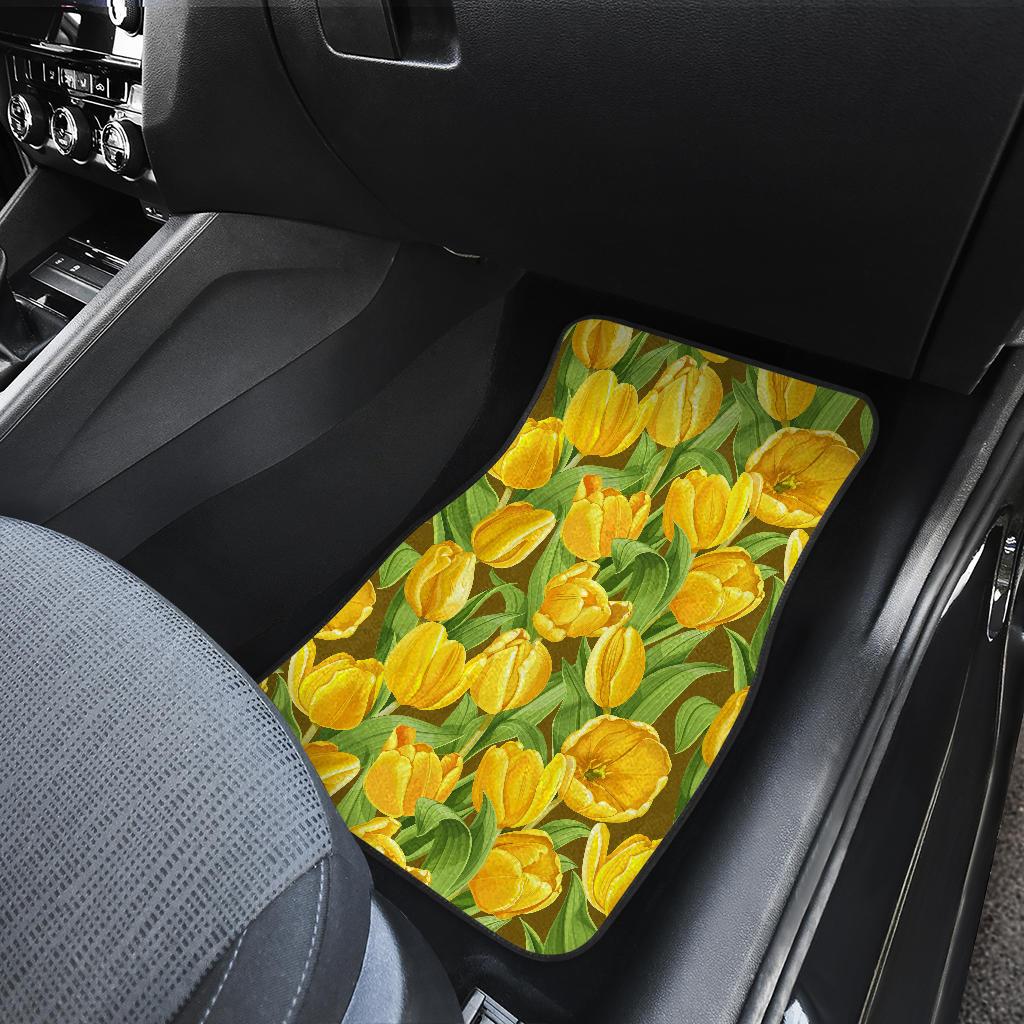 Tulip Yellow Pattern Print Design TP010 Car Floor Mats-JORJUNE.COM