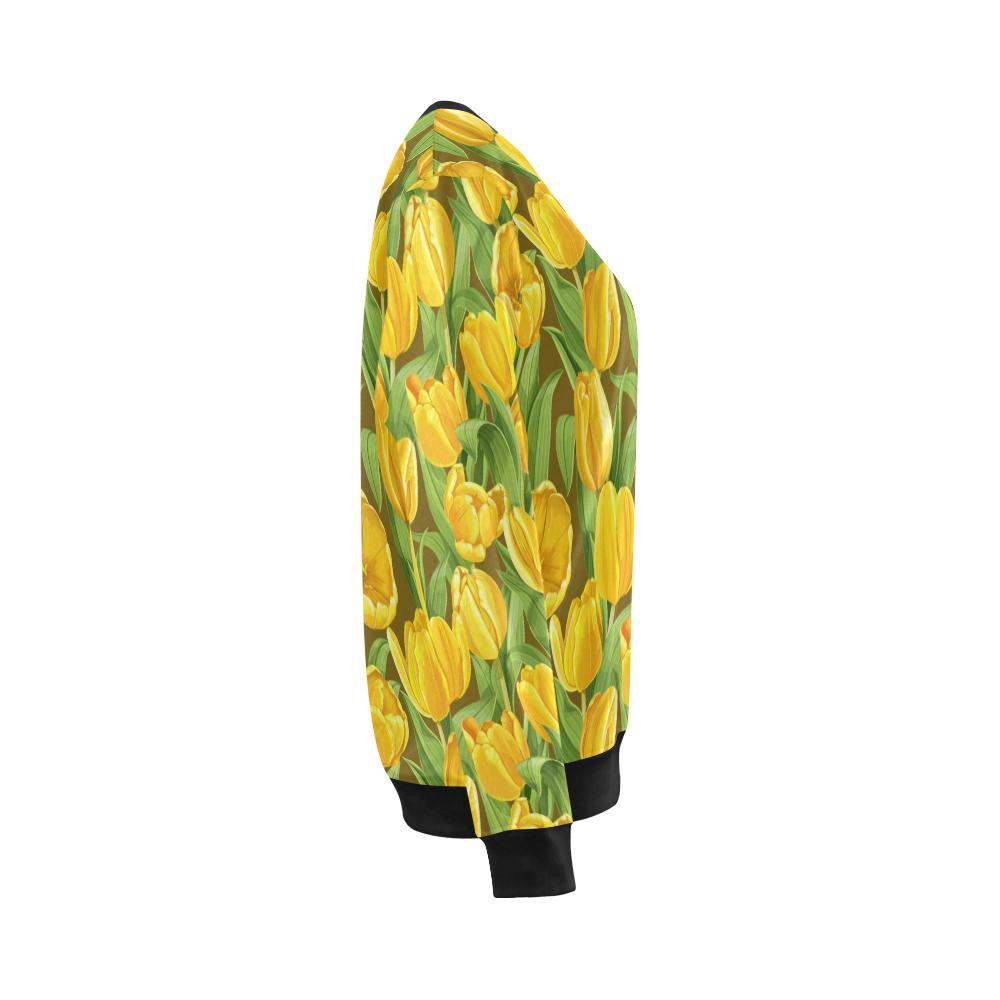 Tulip Yellow Pattern Print Design TP010 Women Long Sleeve Sweatshirt-JorJune