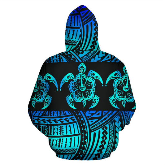 Turtle Hibiscus Hawaiian Polynesian Style All Over Print Hoodie
