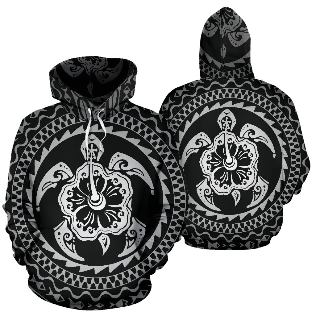 Turtle Hibiscus Tribal Polynesian Style All Over Print Hoodie