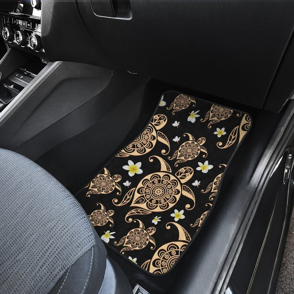 Honu Sea Turtle Plumeria Car Floor Mats