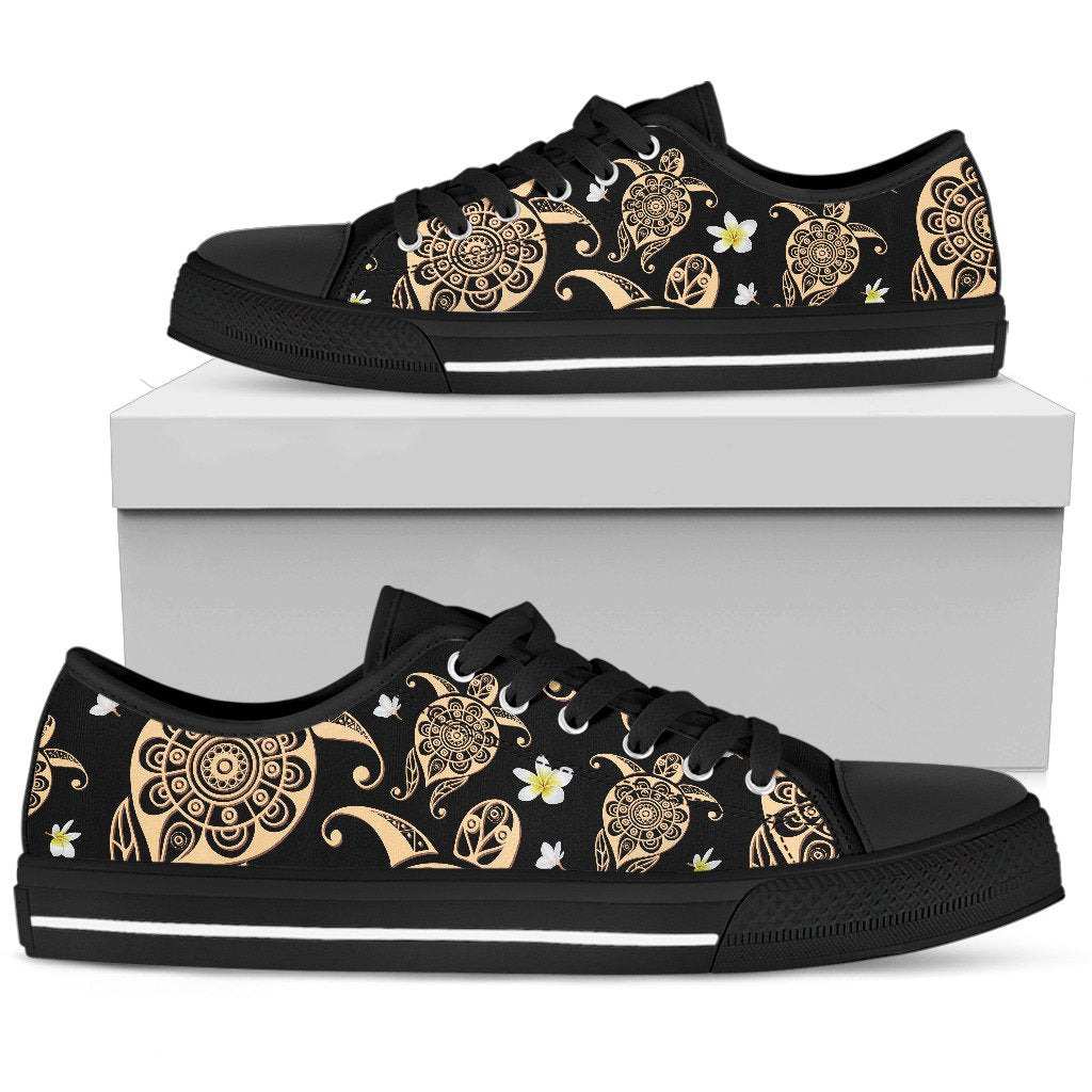 Turtle Polynesian Tribal Hawaiian Men Low Top Shoes