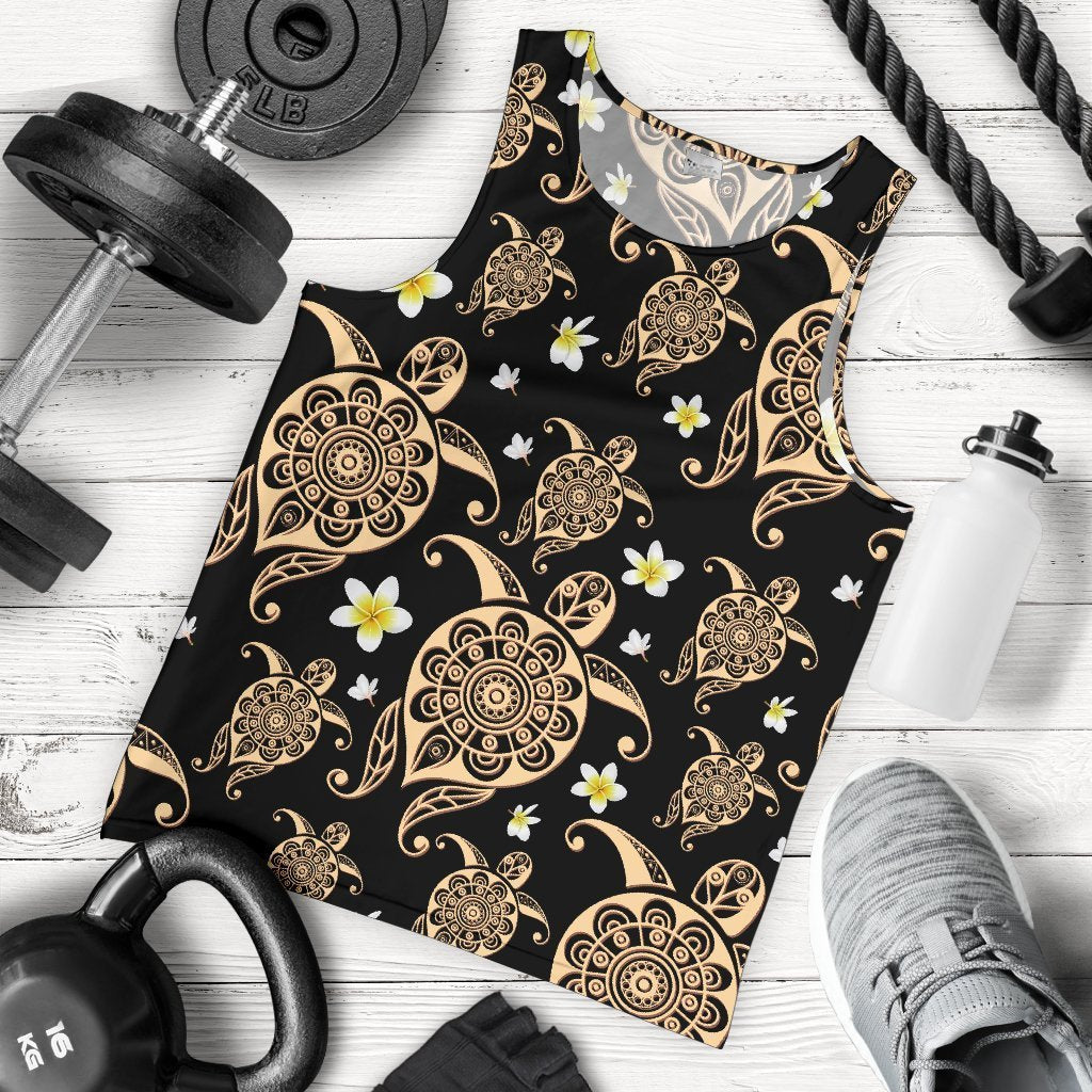 Turtle Polynesian Tribal Hawaiian Men Tank Top