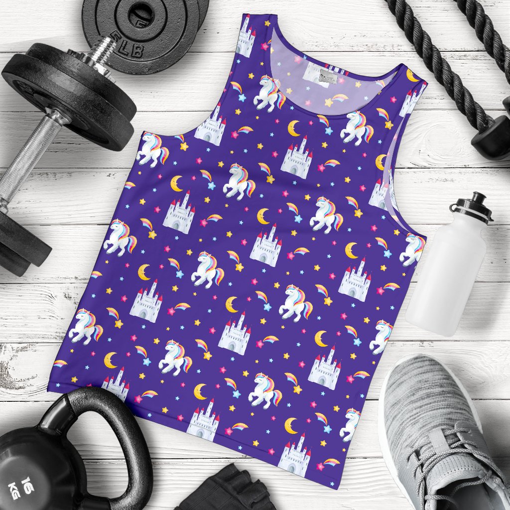Unicorn Casttle Men Tank Top