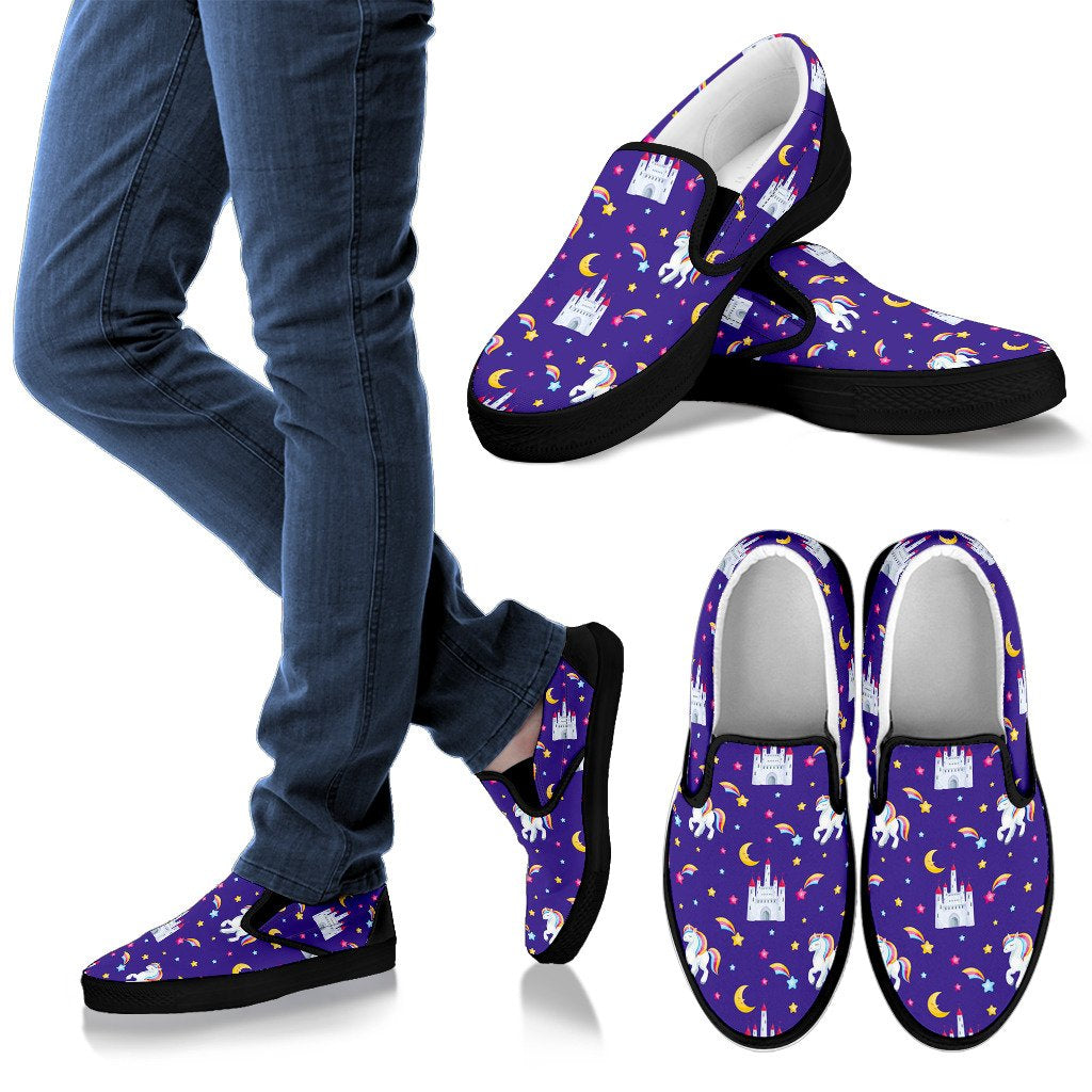 Unicorn Casttle Women Slip On Shoes