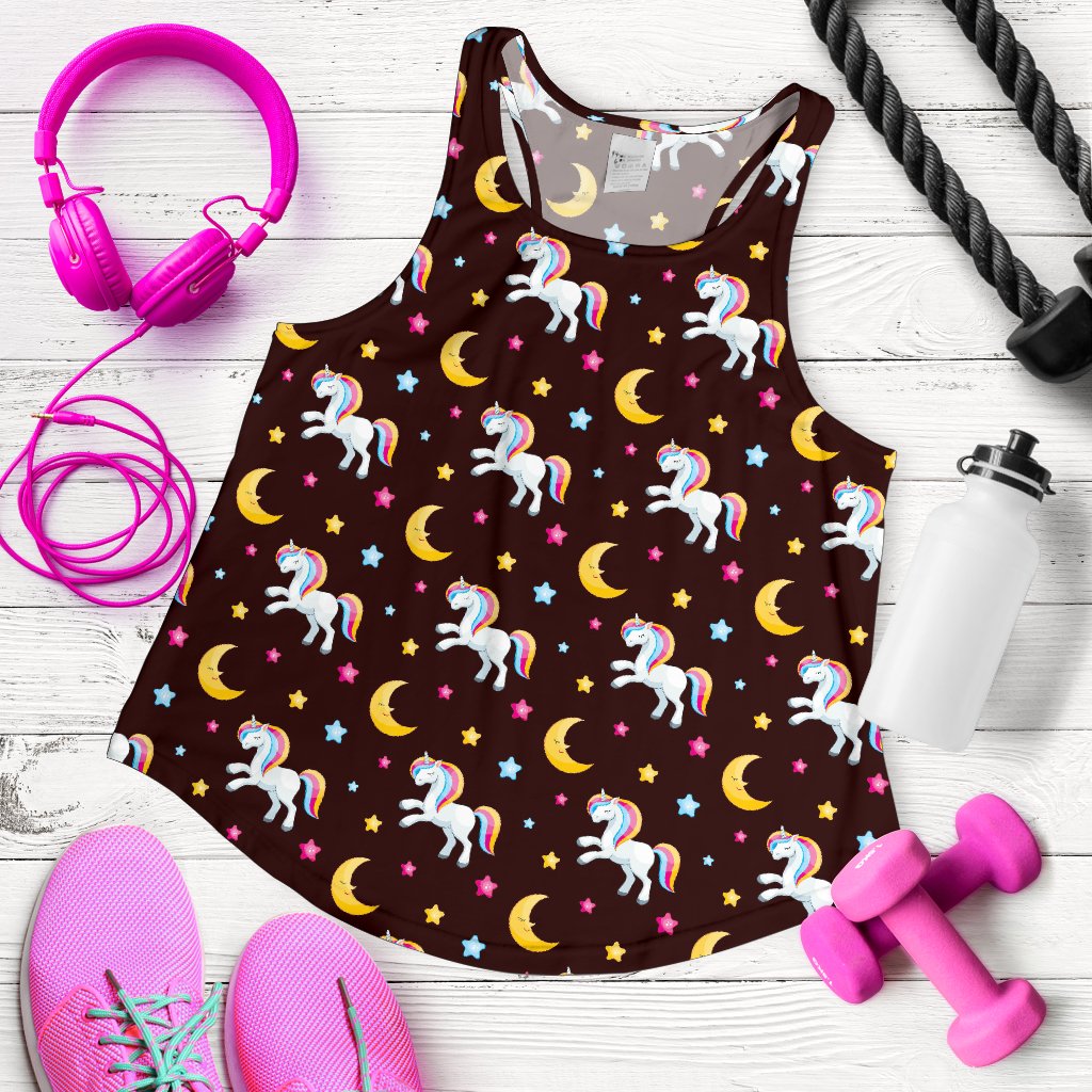 Unicorn Moon Star Women Racerback Tank Top