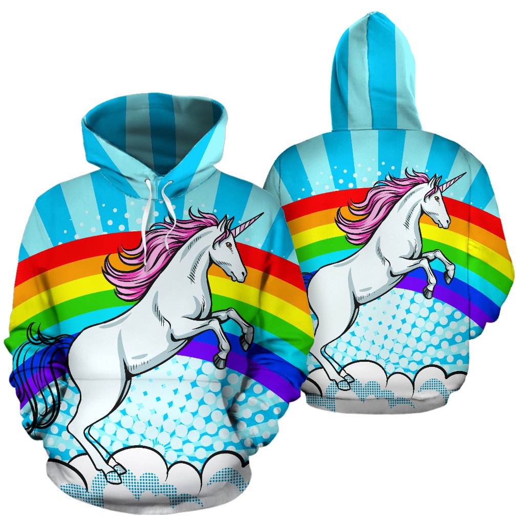 Unicorn Rainbow All Over Print Hoodie