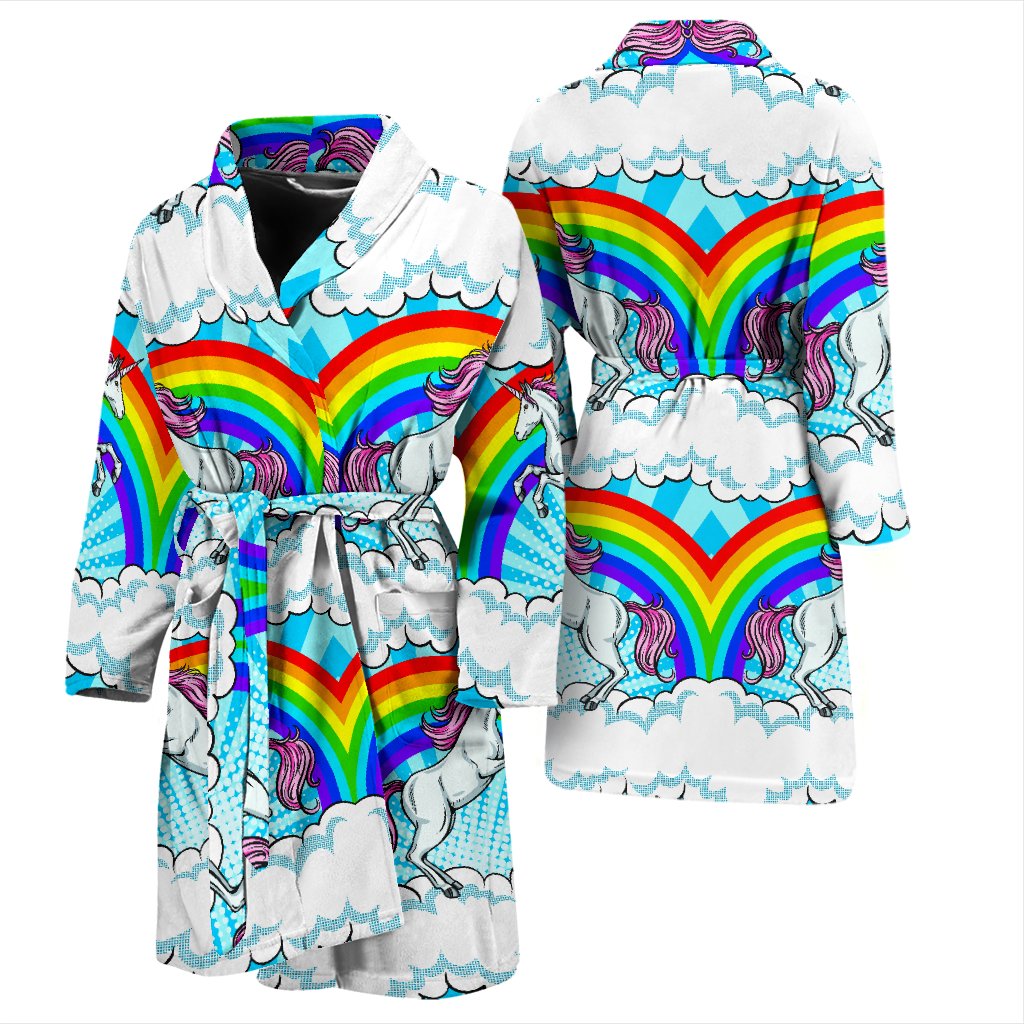 Unicorn Rainbow Men Bath Robe