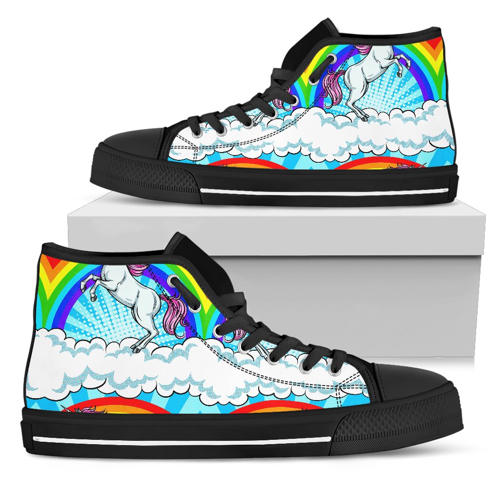 Unicorn Rainbow Men High Top Shoes