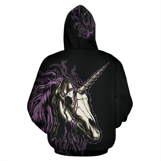 Unicorn Skull head All Over Zip Up Hoodie