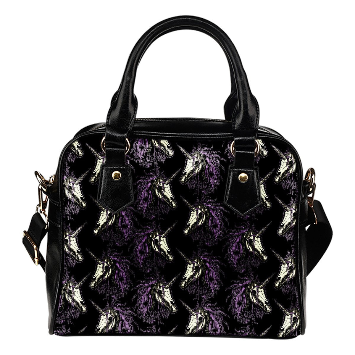 Unicorn Skull head Leather Shoulder Handbag