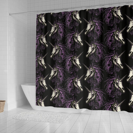 Unicorn Skull Head Shower Curtain